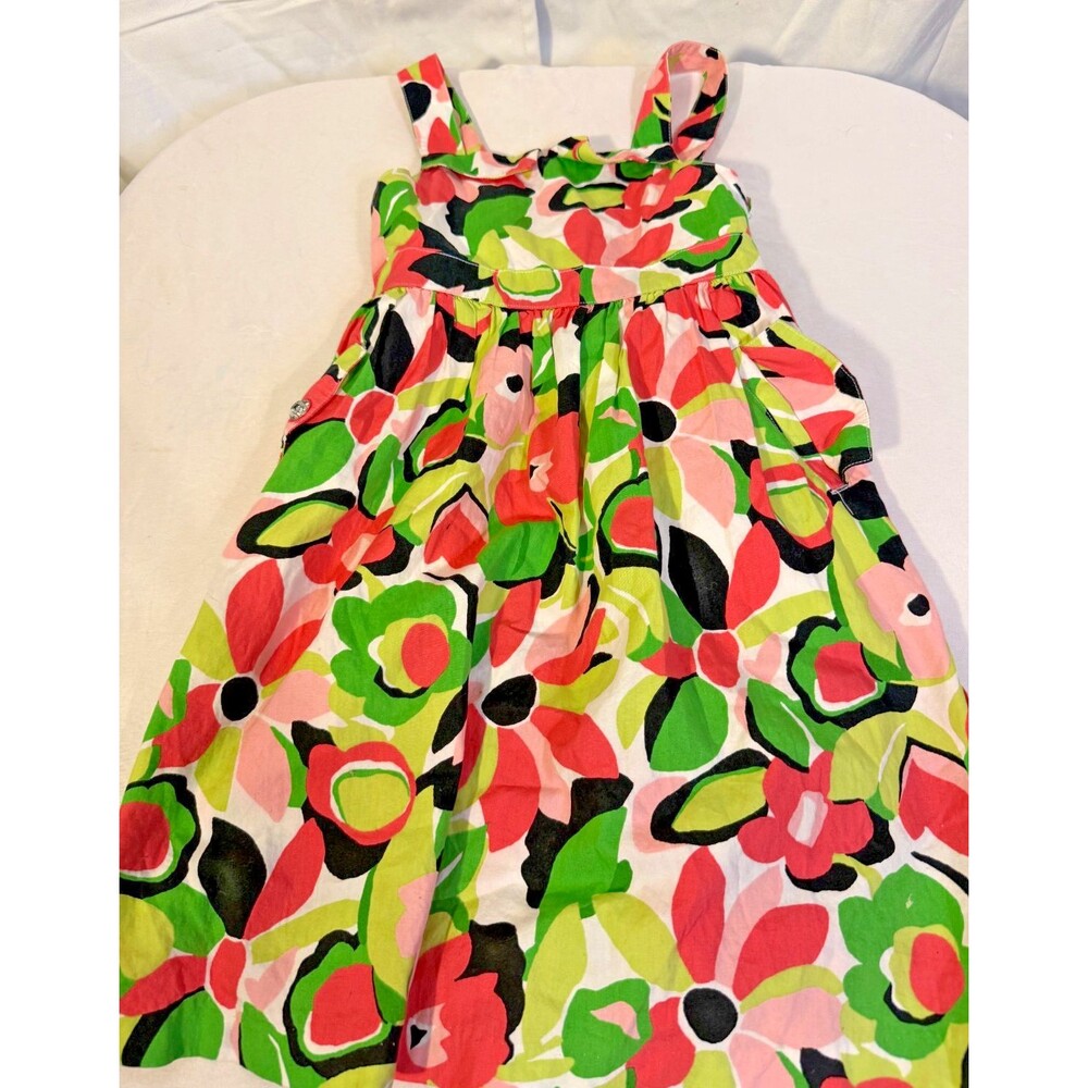 Vintage Gymboree Jumper Dress Girl's 7 Bright Floral Coastal Summer Coastal